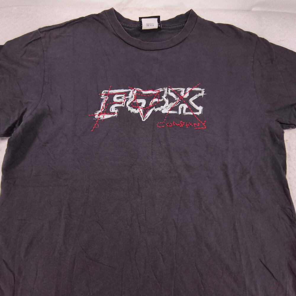 Fox Casual Crew Neck Graphic Short Sleeve T Shirt Mens Size Medium M Black Red